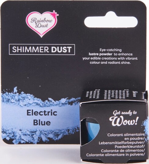 Shimmer Dust Elektrisk Blå 3g – Rainbow Dust | Slikkepott.No