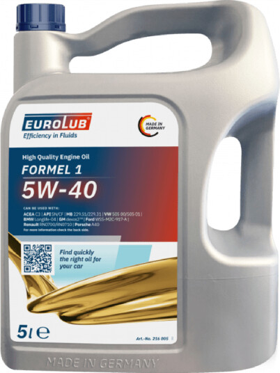 Motorolje EUROLUB Formel 1 5W40 5L