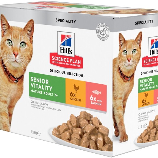 Hill's Senior Kattemat med Laks og Kylling 12 x 85 g