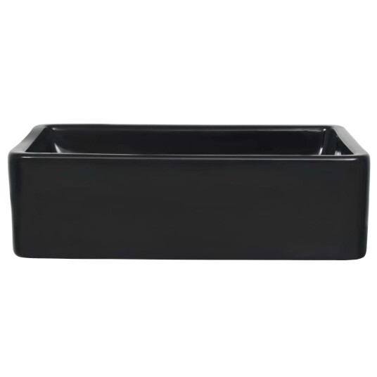 vidaXL Servant keramisk rektangulær svart 41x30x12 cm