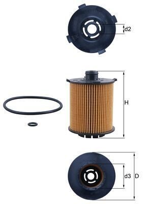 Oljefilter MAHLE ORIGINAL OX 1357D