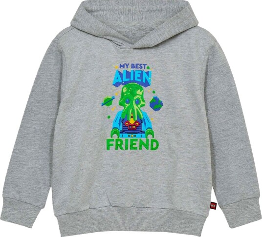 LEGO® Wear Hettegenser LWSaku Grå Melert m. Alien LEGO® Wear 4 år 104 Hettegenser