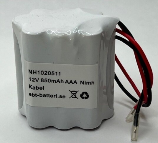 Ni-MH Batteripakke 12v 850mah AAA Std 3-LEDER Kabel NH1020511