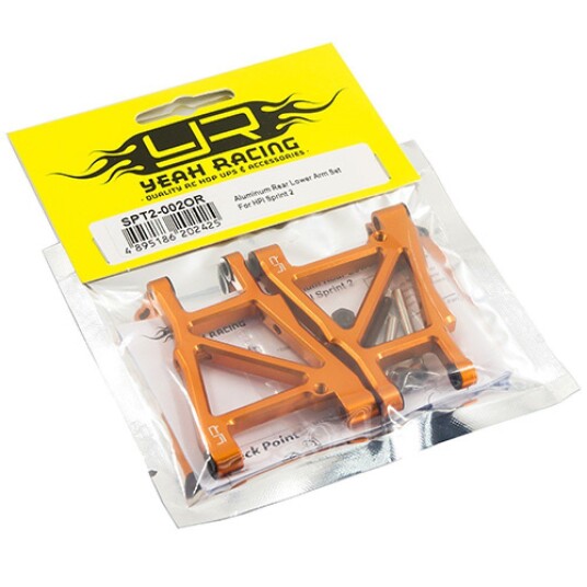 Yeah Racing SPT2-002OR Aluminum Rear Lower Arm Set For HPI Sprin Yeah Racing SPT2-002OR Aluminum Rear Lower Arm Set For HPI Sprin