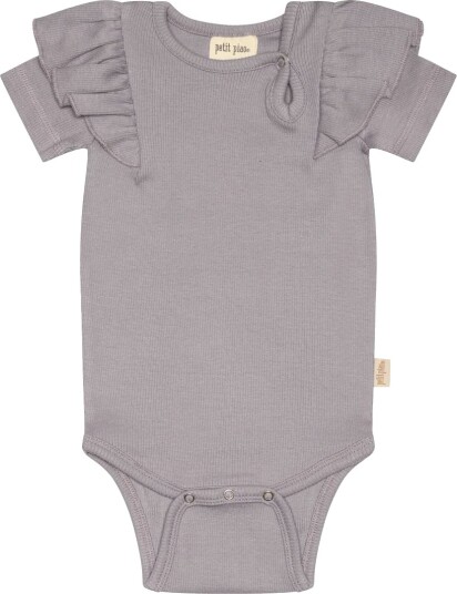 Petit Piao Body S/S Modal Frill Dusty Lavender (86 / 1,5 år)
