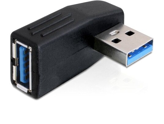 Delock USB 3.0 Vinklet Adapter A-A 90° - Hunkjønn/Hunkjønn