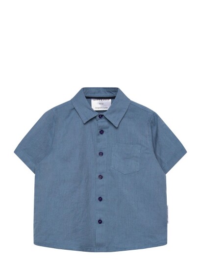 Geggamoja Linen Shirt Mint Blue 110/116