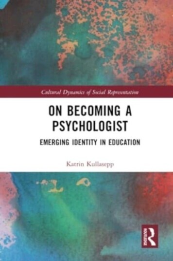 On Becoming a Psychologist