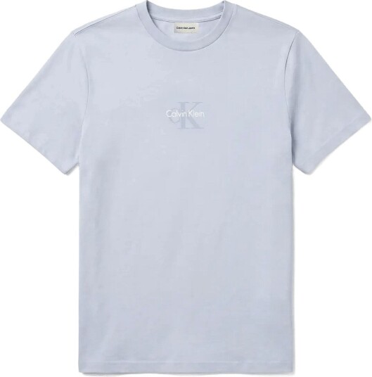Calvin Klein Jeans Ss 30S Micro Monologo Graphic Te Blue XS