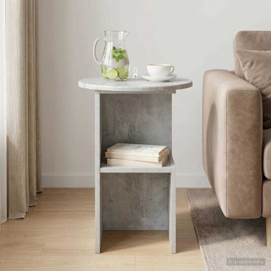  Sidetabell Betonggrå Ø 39,5 x 55 cm Konstruert tre