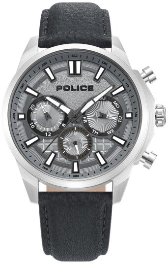 Police Herreklokke PEWJF0021001 Rangy Grå/Lær Ø45 mm