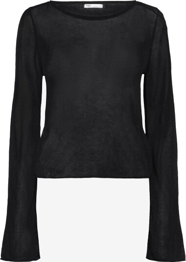 Mango Teen Fine Knit Semi-Transparent Jumper - BLACK - XS