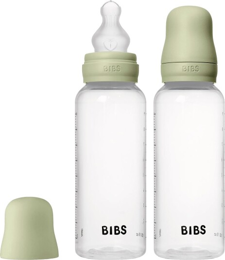 BIBS Silikon Babyflasker 2-pack 270 ml Sage - Tåteflaske med Medium Flow