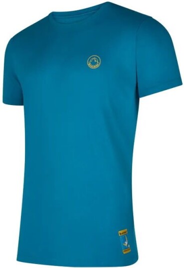 La Sportiva Men's Climbing On The Moon T-Shirt Turchese/Giallo XXL La Sportiva Men's Climbing On The Moon T-Shirt Turchese/Giallo XXL