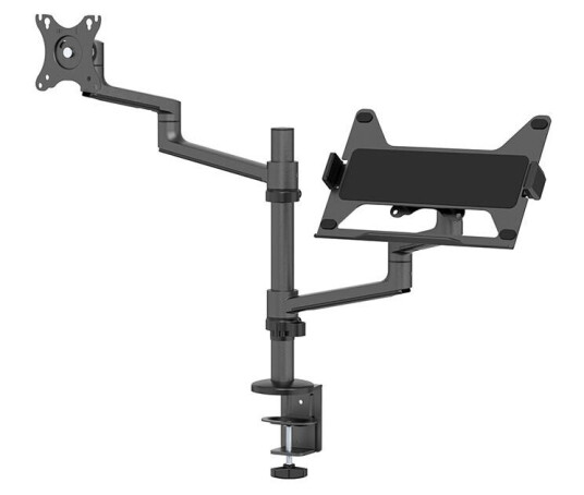Neomounts by Newstar Laptop + Screen Desk Mount 17-27inch clamp+grommet 1 screen Black Neomounts by Newstar Laptop + Screen Desk Mount 17-27inch clamp+grommet 1 screen Black