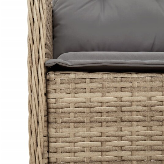  Hagespisegruppe med puter 9 deler polyrotting beige