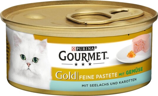 Gourmet våtfôr Gold Fine Paté Våtfôr Sei & Gulrot 48x85 g