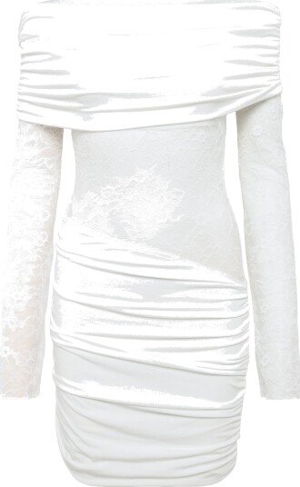 Gina Tricot Asymmetric Lace Mini Dress White S Gina Tricot Asymmetric Lace Mini Dress White S