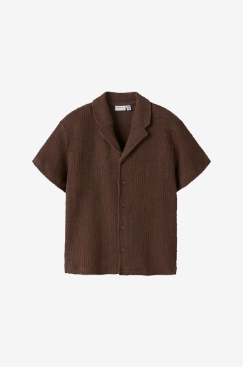 Name it - Skjorte nkmHivaj SS Nreg Shirt - Brun
