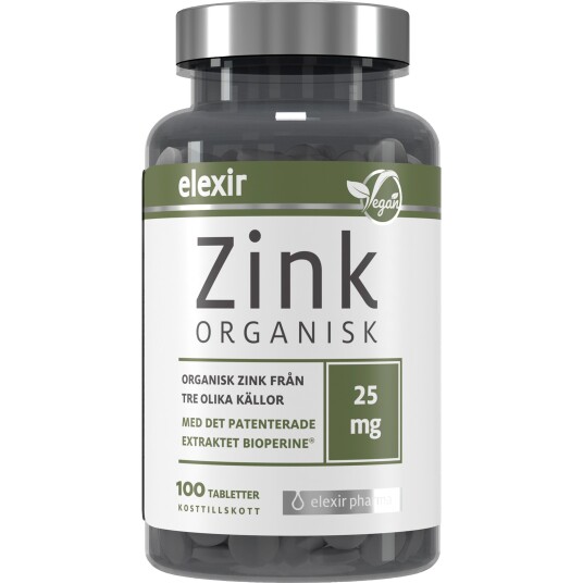 Elexir Pharma Organisk Zink 100 stk Elexir Pharma Organisk Zink 100 stk