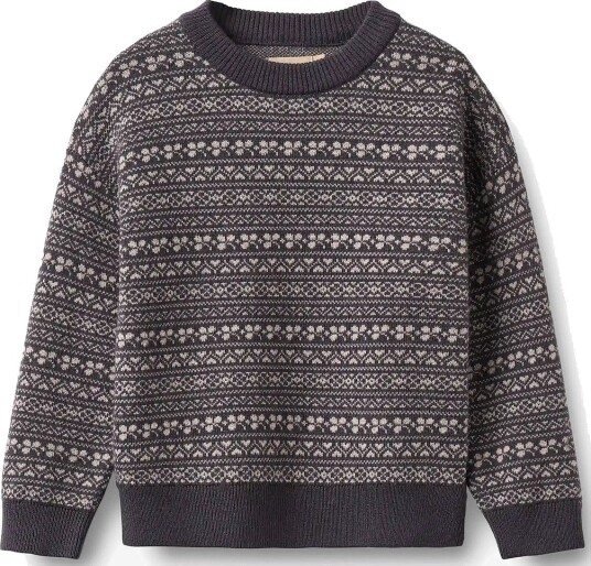 Wheat Jacquard Pullover Elias GREY PLUM 98