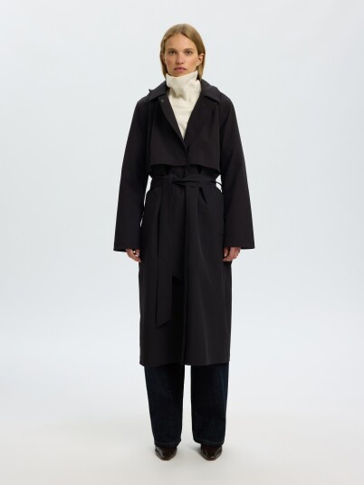 Selected Slwnew Aline Tech Trenchcoat Noos   Black   44
