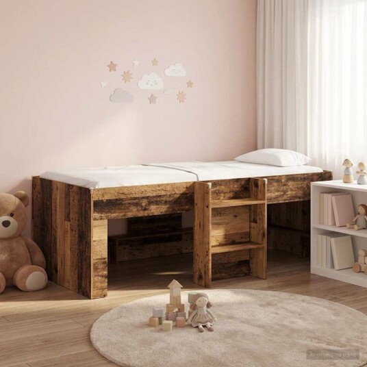 Barnas Høye Sengramme 2 pcs Gammelt tre 193 x 96,1 x 68,5 cm Barnas Høye Sengramme 2 pcs Gammelt tre 193 x 96,1 x 68,5 cm