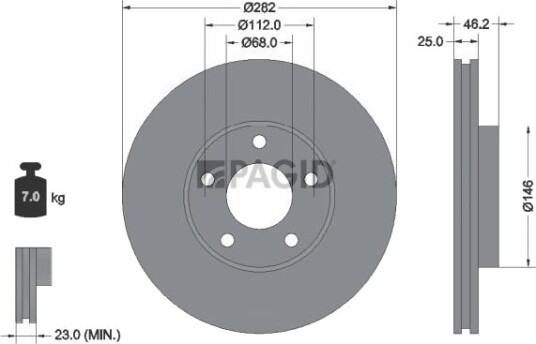 PAGID 53962NC Bremseskive PAGID 53962NC Bremseskive