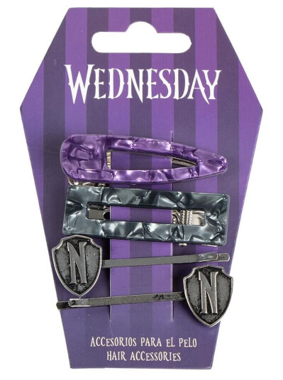 Wednesday hårspenner 4-pk