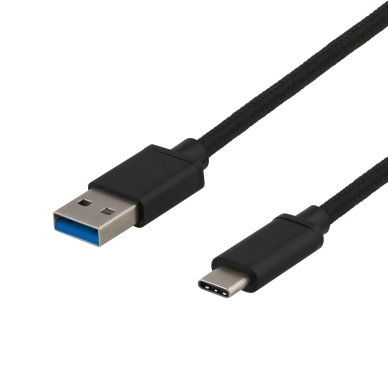 Deltaco USB-A til USB-C Ladekabel 0,25 m 60W Svart