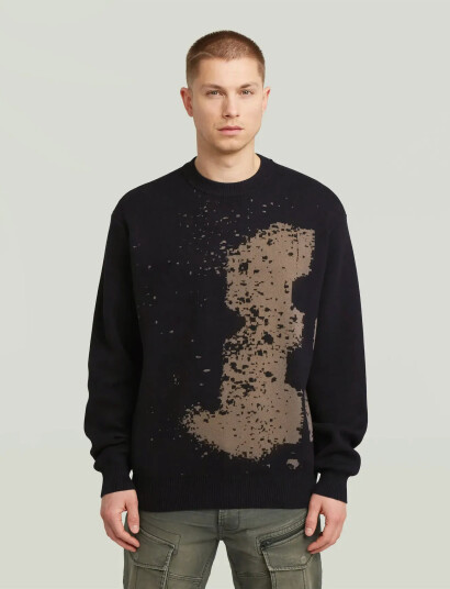 G-Star Sprayed 89 Gr Relaxed R Knit - Brown - XL G-Star Sprayed 89 Gr Relaxed R Knit - Brown - XL