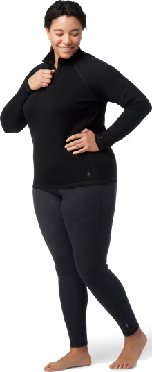 Smartwool Women"s Classic Thermal Merino Base Layer 1/4 Zip Boxed Black XL