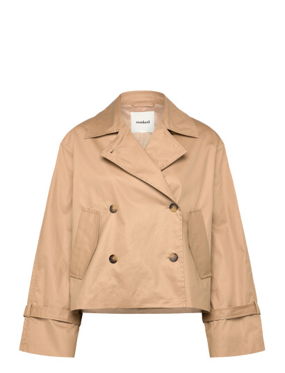 Soaked In Luxury Slfavne Short Trench Coat Beige M