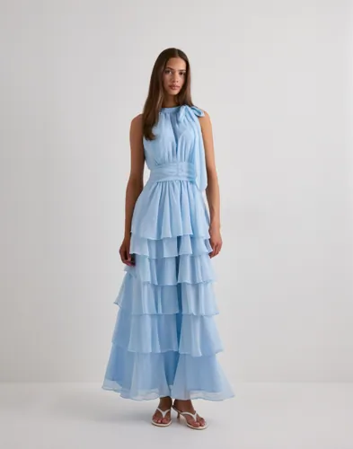 Neo Noir   Blå   Marli Solid Chiffon Dress