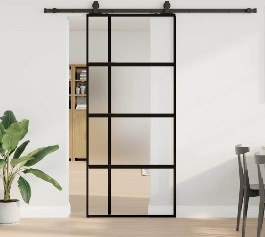 Svart 90x205cm Herdet Glass Svart 90x205cm Herdet Glass