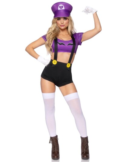 Waluigi Inspirert Damekostyme Small