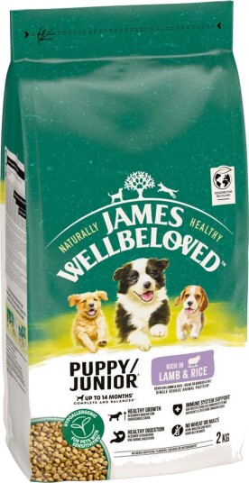James Wellbeloved Tørrfôr Junior Og Ris Lam 2 kg