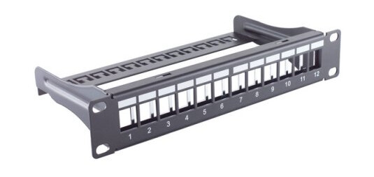 Shiverpeaks ®-Basic-S--10" Keystone-Panel 12-Veis 1U Stp Svart (Bs08-10080)