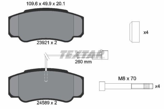 Bremseklosser TEXTAR 2392103 Bremseklosser TEXTAR 2392103