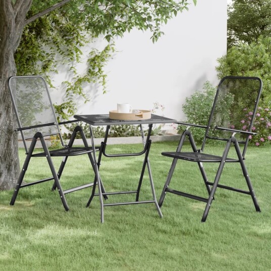  Hagebord 60x60x72 cm strekkmetall netting antrasitt