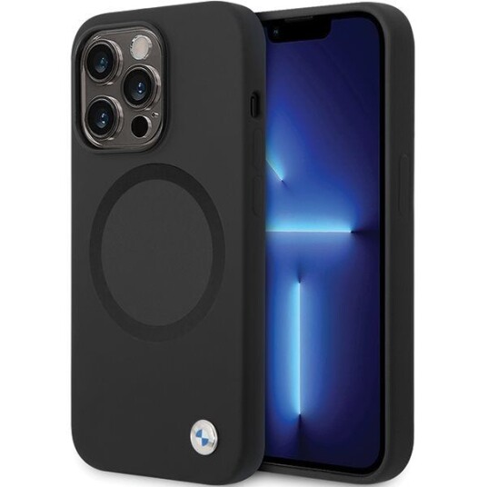 BMW Mobildeksel til iPhone 14 Pro med MagSafe - Svart Liquid Silicone