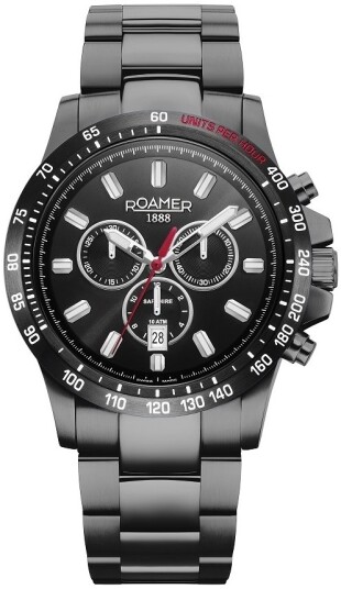 Roamer Monza Herreklokke 861837 44 55 20 Rimini Sort/Stål Ø45 mm