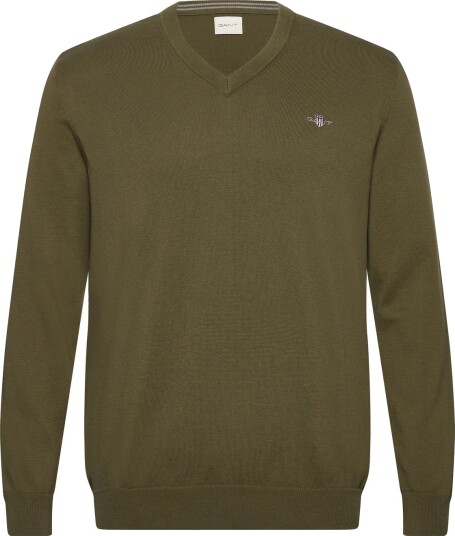 Gant Classic Cotton V Neck Green XXL