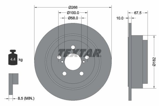 Bremseskive TEXTAR 92082000