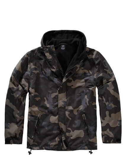 Brandit Windbreaker m. Glidelås Svart Grå