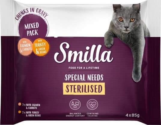 Smilla Våtfôr Fresh Pouch Sterilised Bites Med Grønnsaker Prøvemiks 4 X 85 G
