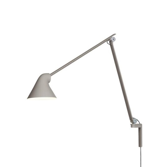 Louis Poulsen NJP Vegglampe Langarm 3000K Lys Aluminium/ Grå Louis Poulsen NJP Vegglampe Langarm 3000K Lys Aluminium/ Grå