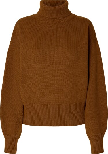 Selected Slwellie Ls Knit Roll Neck MONKS ROBE XL