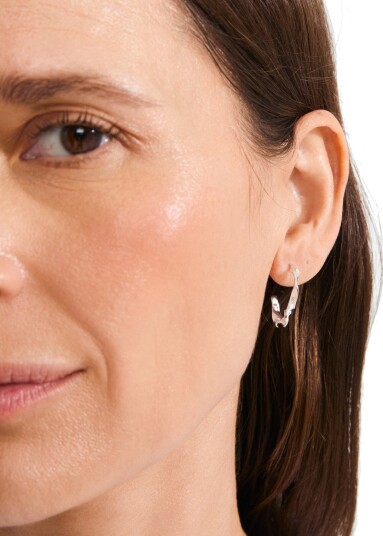 Pilgrim Here Hoop Earrings Silver Plated   Silver   ONE SIZE