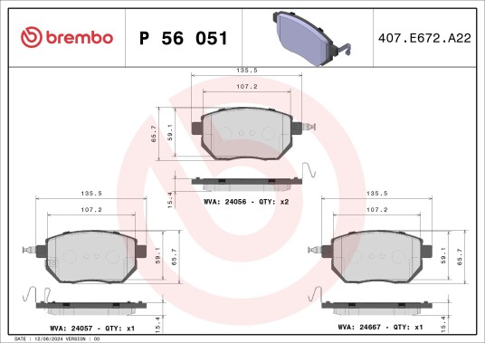 Bremseklosser BREMBO P 56 051